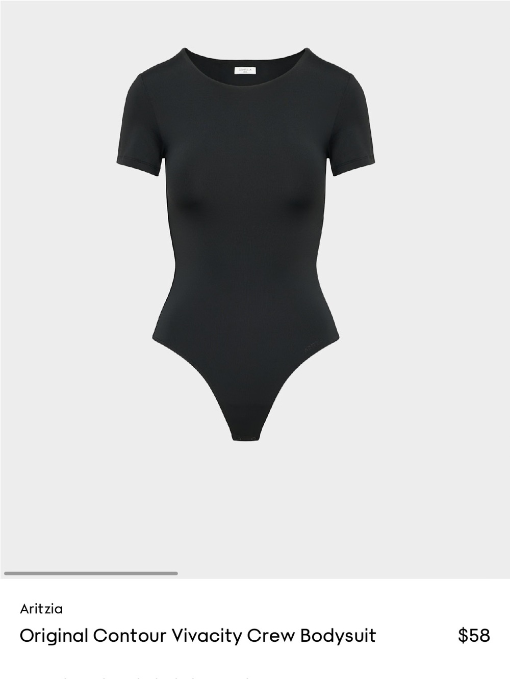 Aritzia Black Short-Sleeve Contour Bodysuit